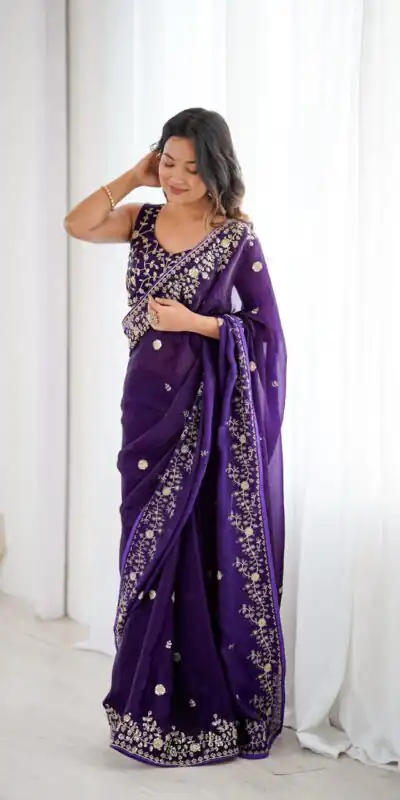 SP 89 Purple Color Fendy Silk Saree With Sequins Work. Wedding, Party, Festive, Events Get it for ₹1799. Delivery 4-6 Working Days. Online Best Shop now. | Sarees, Bollywood Sarees, Creative Sarees, Designer Sarees, Embroidered Sarees, Ethnic Saree, Modern Digital sarees, Party Wear Sarees