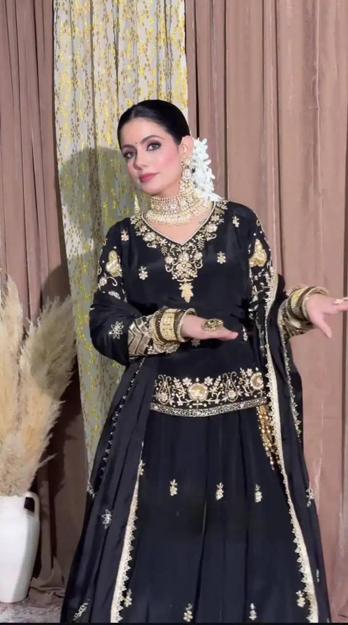 MD 3039 Black in Color Natural Crepe Embroidery Work Salwar Suit . Affordable Price ₹2399. Delivery 4-6 Working Days. Shop now. | Jump Suits, Salwar suit, Casual Suits, Creative suits, Designer Suits, Palazzo Suits, Party Wear Suits, Patiala Suits, Straight Suits