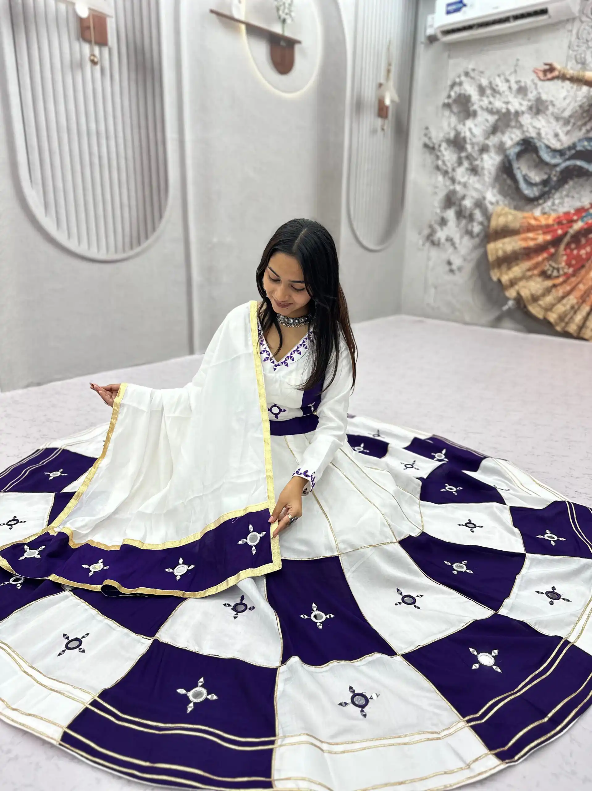Ram 196 Blue l in Pure Cotton Mirror Work & Gamthi Work Lehenga Choli . Exclusive Offer ₹2849. Delivery 4-6 Working Days. Shop now. | Lehenga, Bollywood Lehenga, Creative Lehenga, Designer Lehenga, Embroidered Lehenga, Party Wear Lehenga