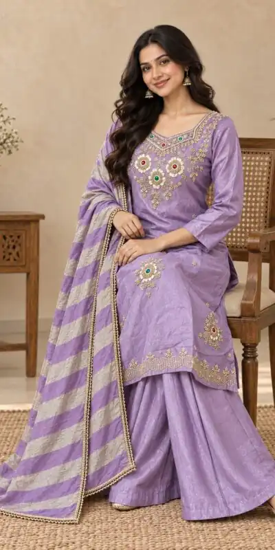 DIVA 188 Lavender Glass Silk Salwar Suit Perfect for Wedding, Party, Durga Puja, Haldi, Makar Sankranti –Available at ₹2799 only. Delivery 4-6 Working Days | Jump Suits, Salwar suit, Casual Suits, Creative suits, Designer Suits, Palazzo Suits, Party Wear Suits, Patiala Suits, Straight Suits