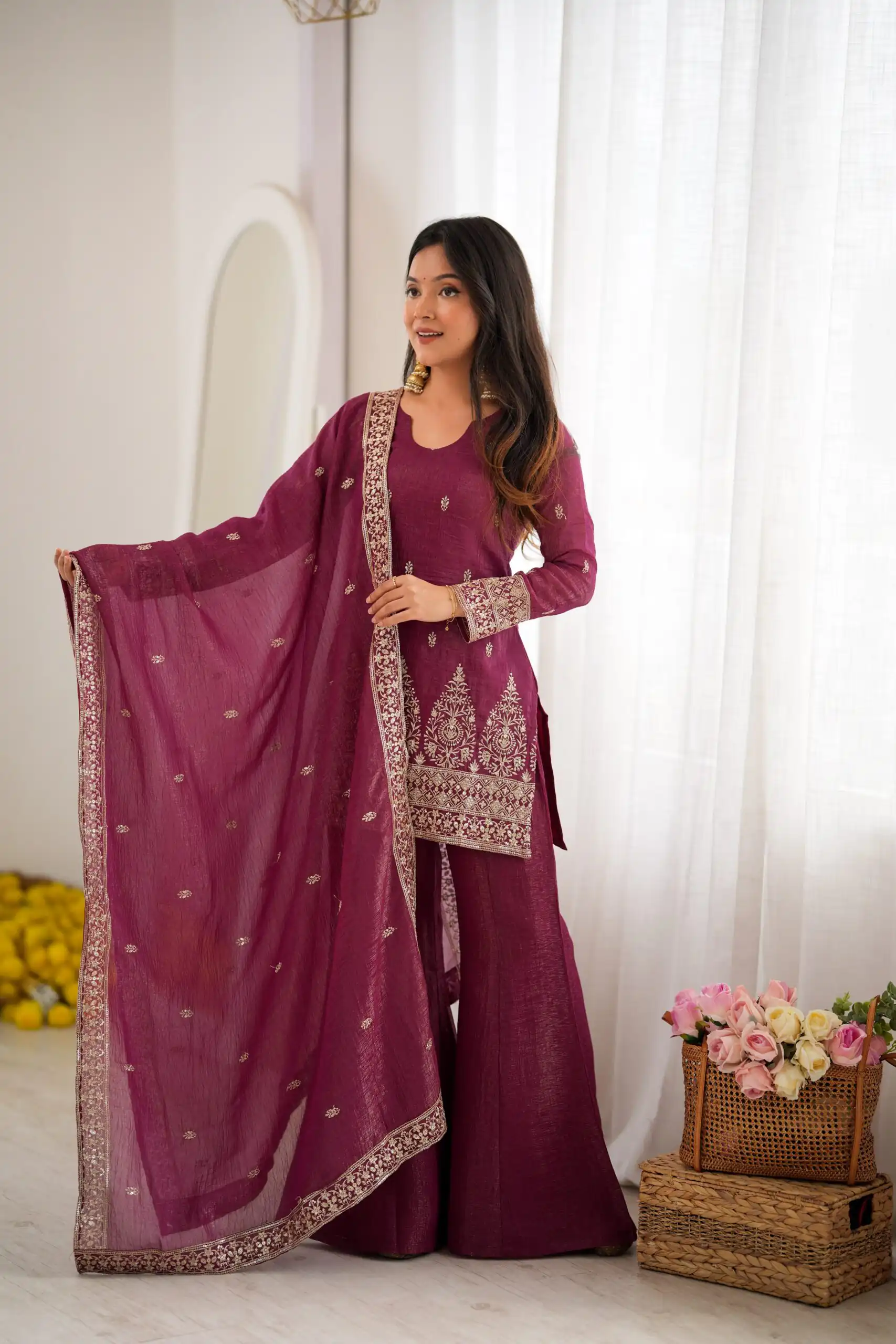 KB 316 Maroon Crunchy Silk Salwar Suit with Embroidery Work. Wedding, Party, Festive, Events Best Price ₹2299. Delivery 4-6 Working Days. Shop now. | Jump Suits, Salwar suit, Casual Suits, Creative suits, Designer Suits, Palazzo Suits, Party Wear Suits, Patiala Suits, Straight Suits