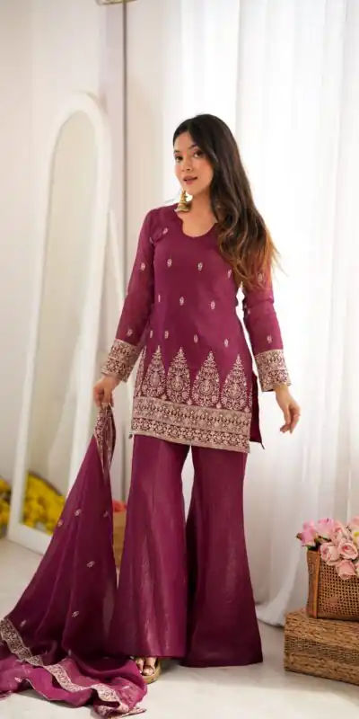 KB 316 Maroon Crunchy Silk Salwar Suit with Embroidery Work. Wedding, Party, Festive, Events Best Price ₹2299. Delivery 4-6 Working Days. Shop now. | Jump Suits, Salwar suit, Casual Suits, Creative suits, Designer Suits, Palazzo Suits, Party Wear Suits, Patiala Suits, Straight Suits