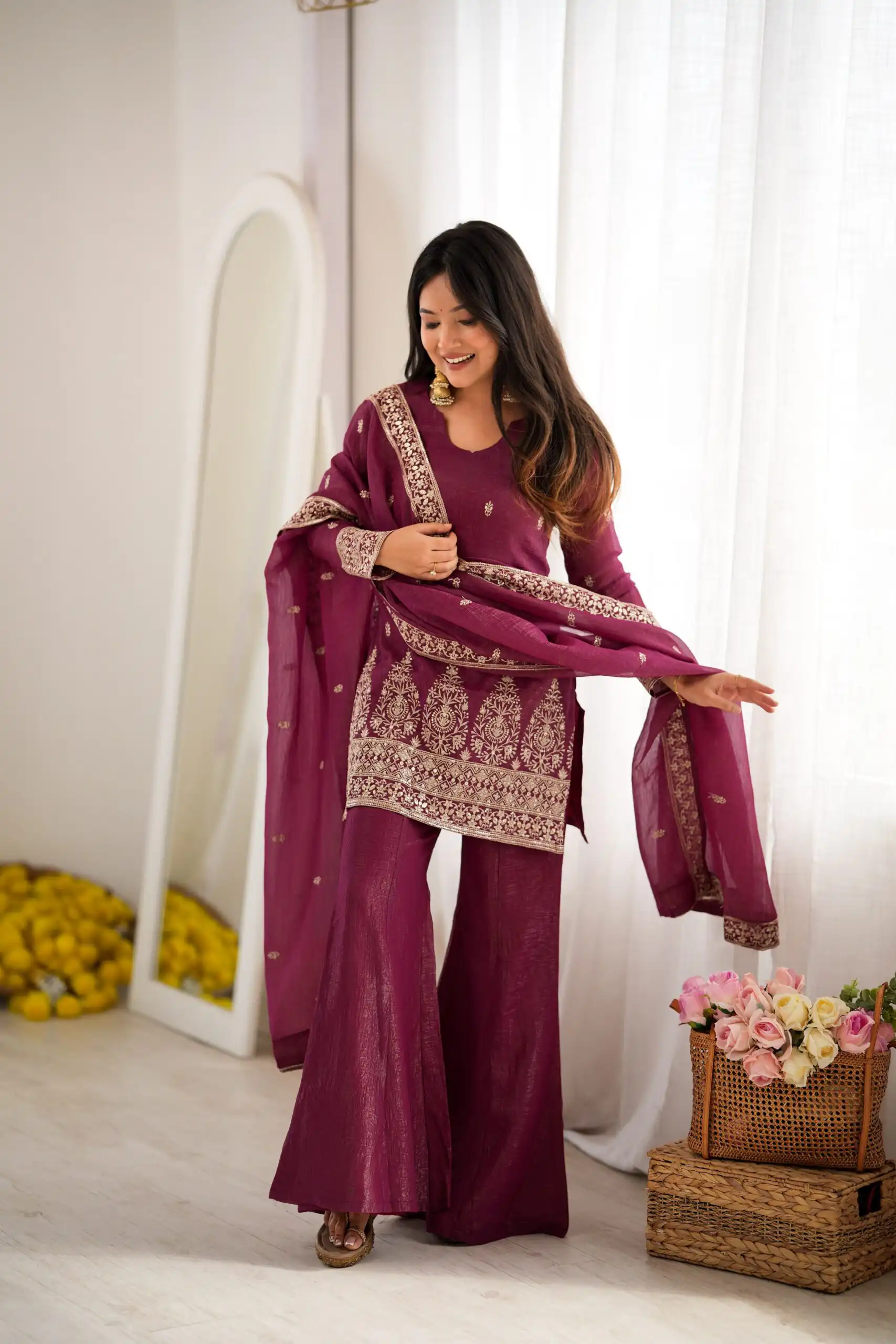 KB 316 Maroon Crunchy Silk Salwar Suit with Embroidery Work. Wedding, Party, Festive, Events Best Price ₹2299. Delivery 4-6 Working Days. Shop now. | Jump Suits, Salwar suit, Casual Suits, Creative suits, Designer Suits, Palazzo Suits, Party Wear Suits, Patiala Suits, Straight Suits