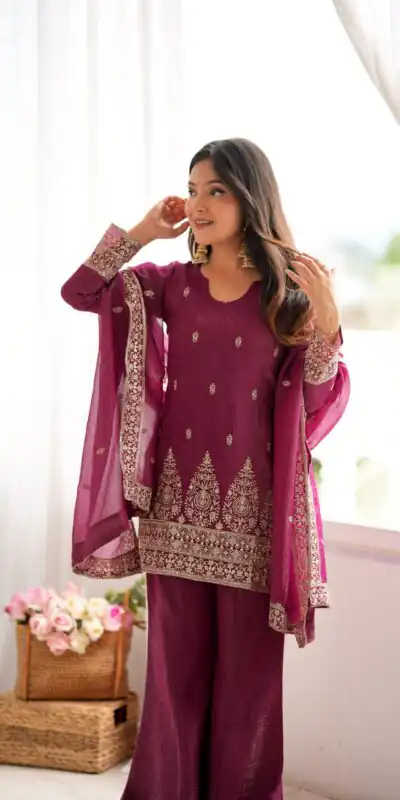 KB 316 Maroon Crunchy Silk Salwar Suit with Embroidery Work. Wedding, Party, Festive, Events Best Price ₹2299. Delivery 4-6 Working Days. Shop now. | Jump Suits, Salwar suit, Casual Suits, Creative suits, Designer Suits, Palazzo Suits, Party Wear Suits, Patiala Suits, Straight Suits