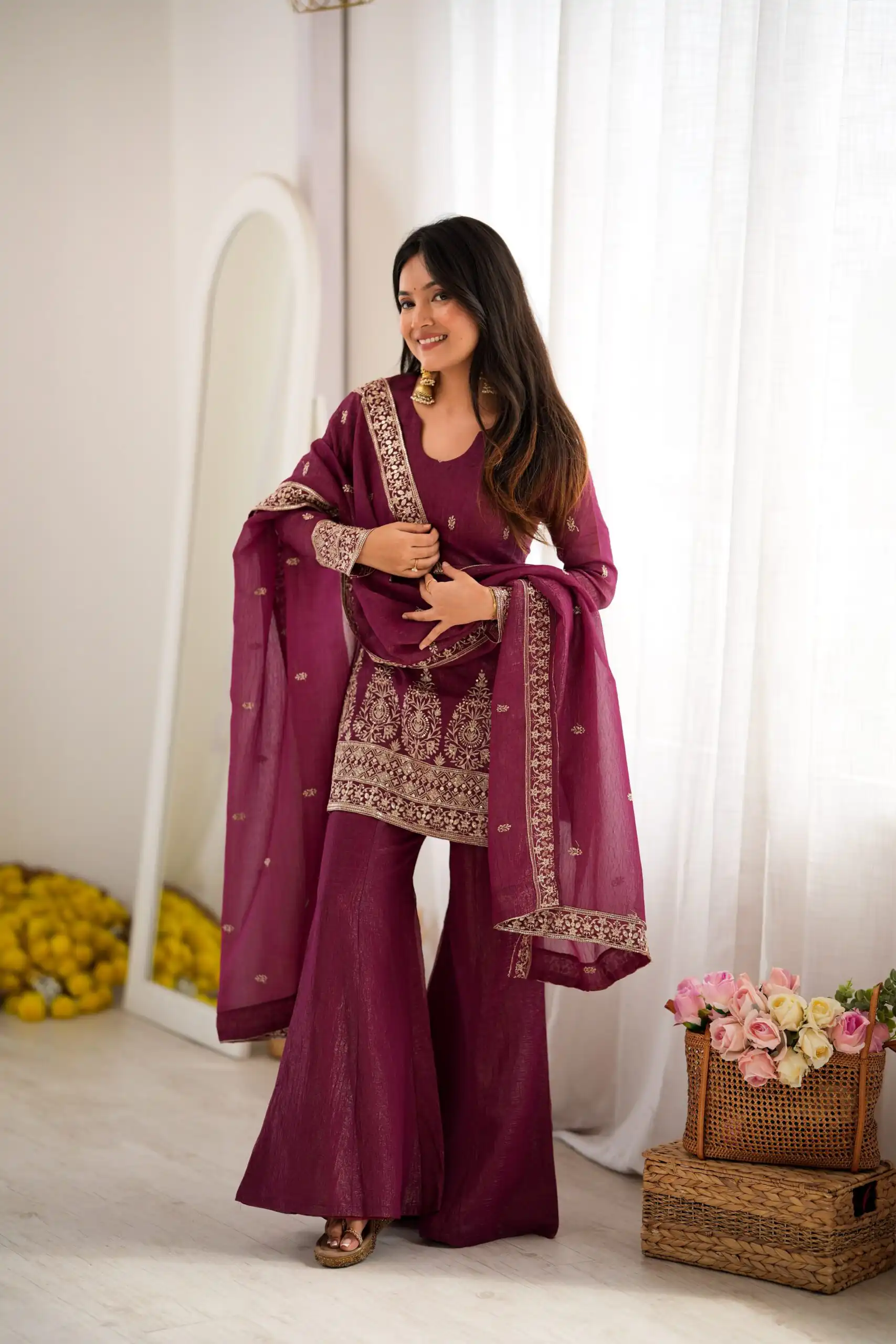 KB 316 Maroon Crunchy Silk Salwar Suit with Embroidery Work. Wedding, Party, Festive, Events Best Price ₹2299. Delivery 4-6 Working Days. Shop now. | Jump Suits, Salwar suit, Casual Suits, Creative suits, Designer Suits, Palazzo Suits, Party Wear Suits, Patiala Suits, Straight Suits
