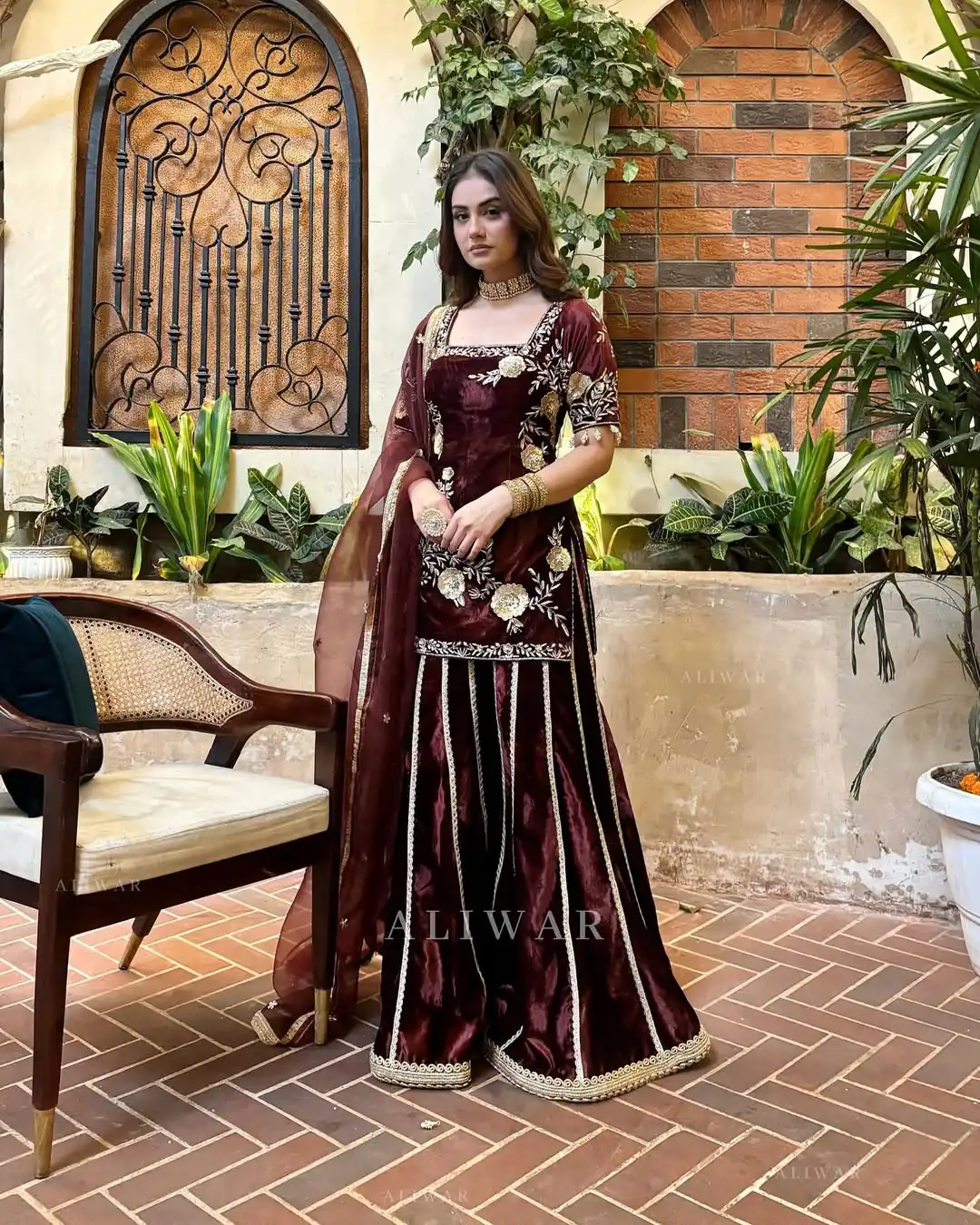 MD 3028 Maroon Viscose Velvet Salwar Suit with Embroidery Work & Lace Work. Grab it for ₹2349. Delivery 4-6 Working Days. Shop now. | Jump Suits, Salwar suit, Casual Suits, Creative suits, Designer Suits, Palazzo Suits, Party Wear Suits, Patiala Suits, Straight Suits