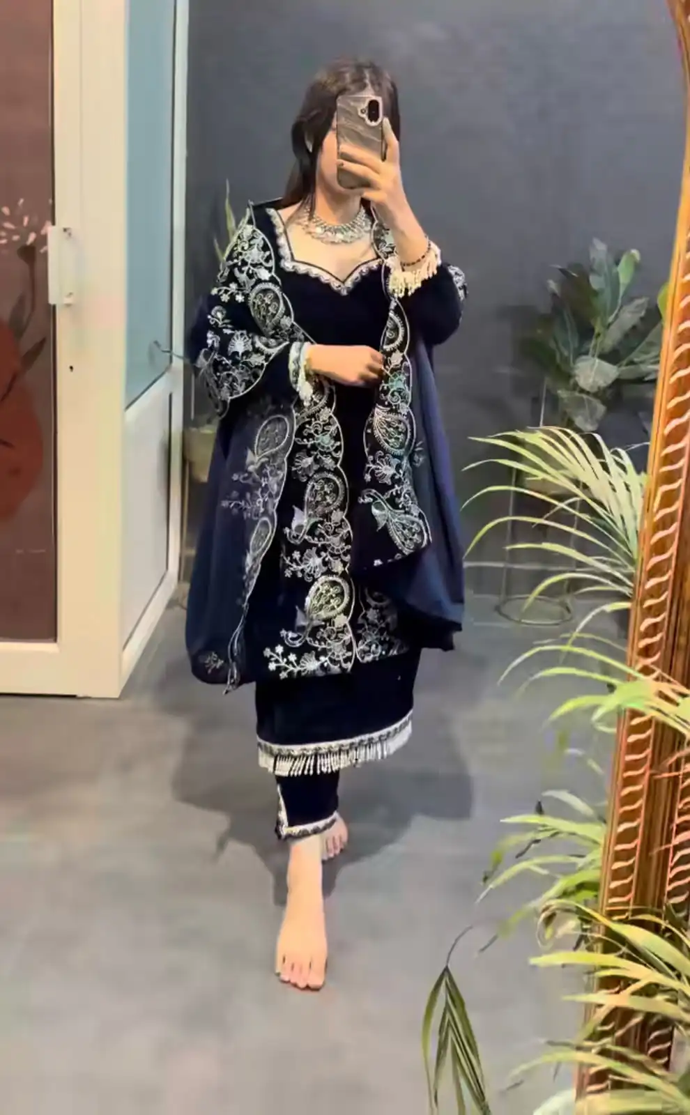 MF 486 Navy Blue Viscose Velvet Salwar Suit with Embroidery Work & Lace Work. Grab it for ₹2349. Delivery 4-6 Working Days. Shop now. | Jump Suits, Salwar suit, Casual Suits, Creative suits, Designer Suits, Palazzo Suits, Party Wear Suits, Patiala Suits, Straight Suits