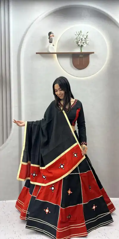 Ram 196 Orange l in Pure Cotton Mirror Work & Gamthi Work Lehenga Choli . Exclusive Offer ₹2849. Delivery 4-6 Working Days. Shop now. | Lehenga, Bollywood Lehenga, Creative Lehenga, Designer Lehenga, Embroidered Lehenga, Party Wear Lehenga