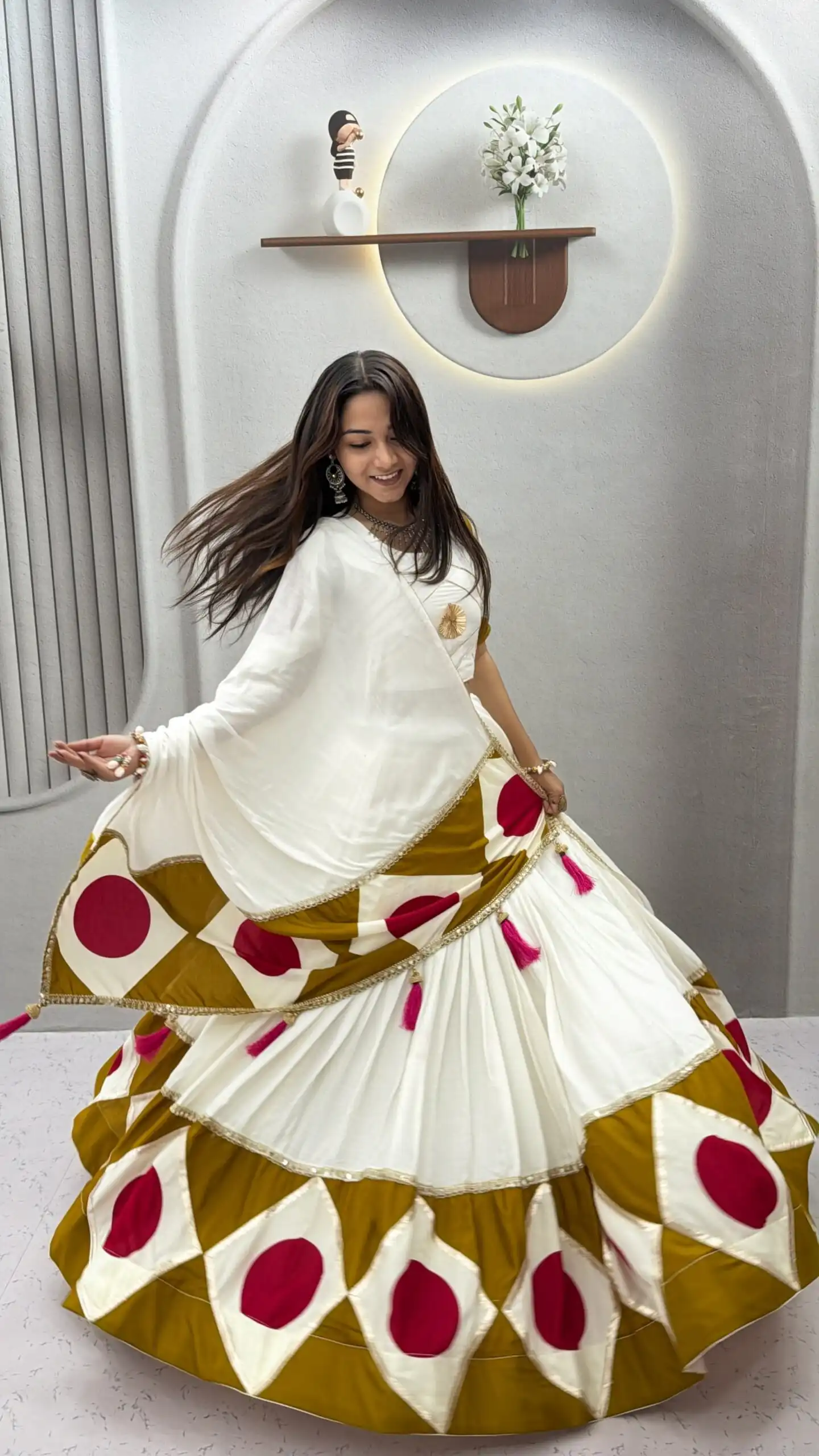 Ram 194 White in Pure Cotton Mirror Work & Gamthi Work Lehenga Choli . Exclusive Offer ₹3149. Delivery 4-6 Working Days. Shop now. | Lehenga, Bollywood Lehenga, Creative Lehenga, Designer Lehenga, Embroidered Lehenga, Party Wear Lehenga