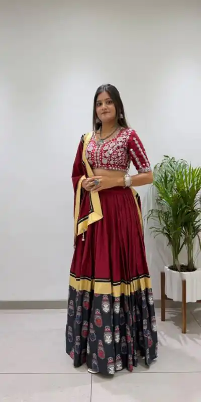 BE 507 Red Color Rayon Embroidery Work & Cowrie Work Lehenga Choli . Grab it for ₹1999. Delivery 4-6 Working Days. Shop now. | Lehenga, Bollywood Lehenga, Creative Lehenga, Designer Lehenga, Embroidered Lehenga, Party Wear Lehenga
